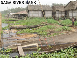 OVERVIEW OF SOME OF THE BUILDINGS CLOSE TO THE RIVER BANK AT SAGA 